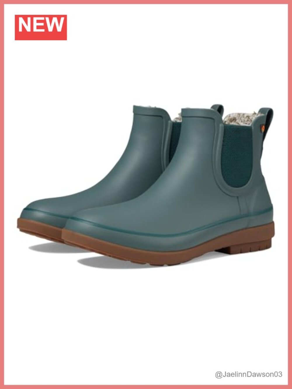 Women's Waterproof Chelsea Boots with Faux Fur Lining Slip-resistant